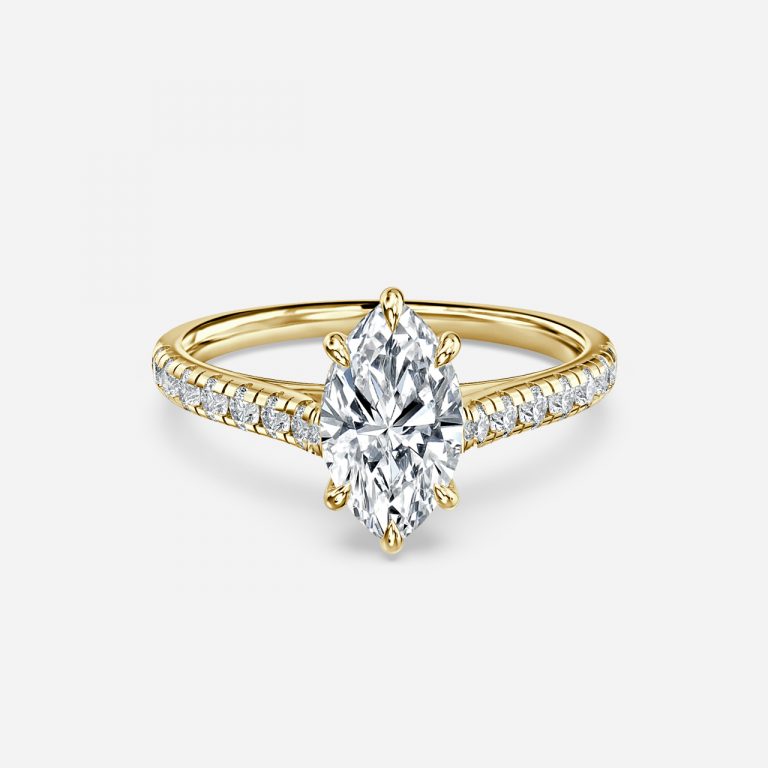 diamond band set marquise ring