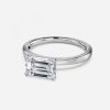 emerald wedding band solitaire white gold ring