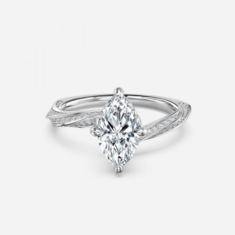 hidden halo marquise diamond engagement rings