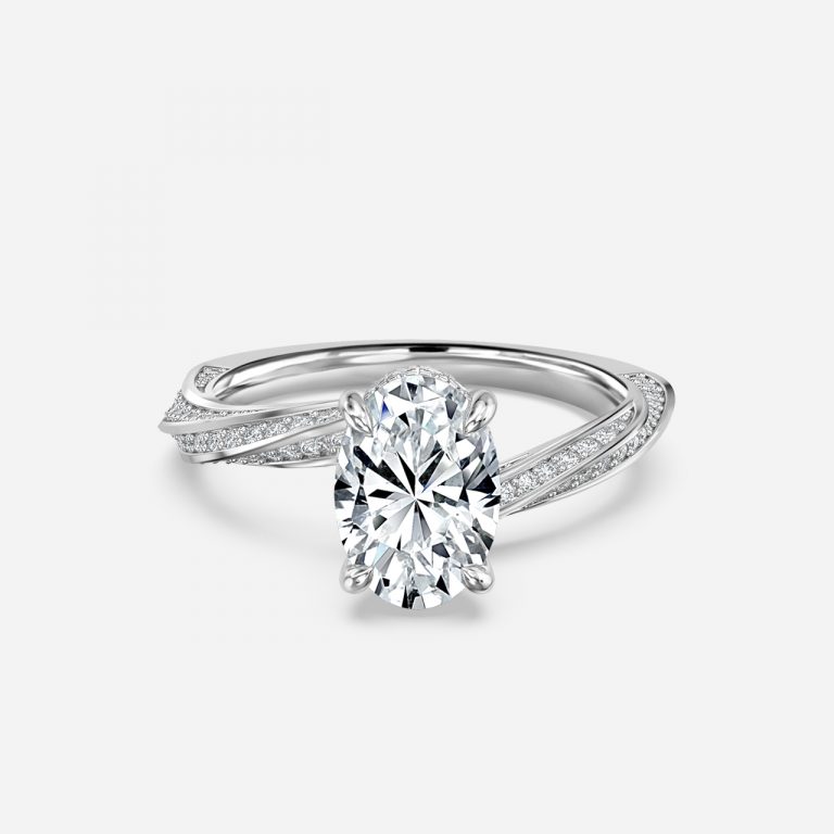 hidden halo oval diamond engagement rings