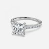 princess shaped diamond band engagement ring