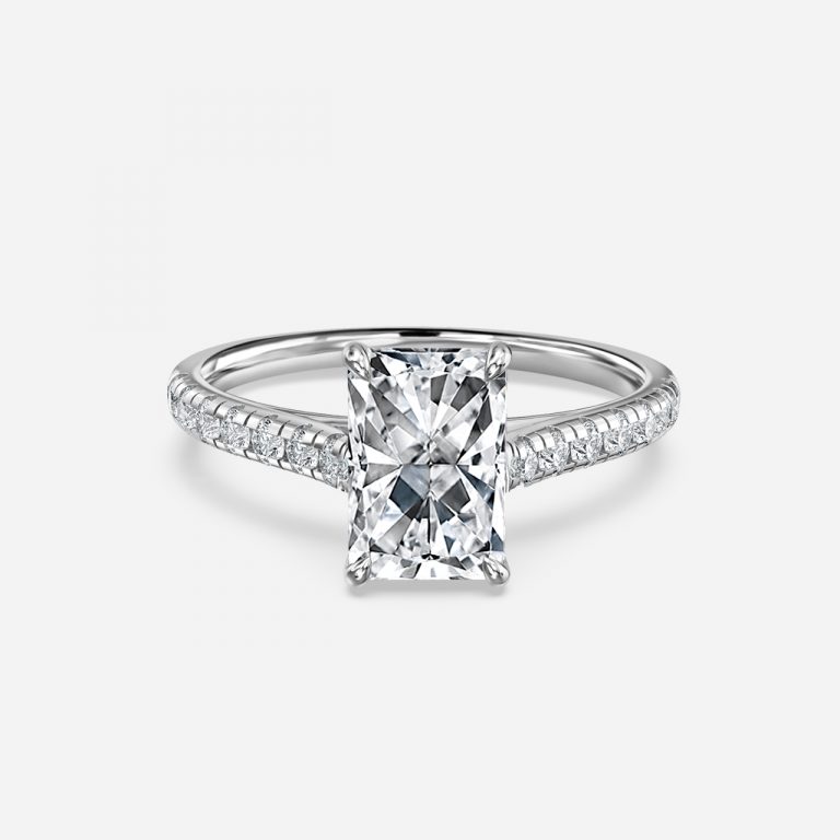 radiant diamond band wedding ring