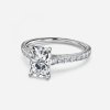 radiant shaped diamond band engagement ring
