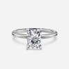 14K radiant solitaire white gold ring