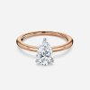 14k rose gold pear soltaire ring