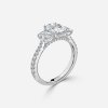 14k white gold 3 stone oval diamond ring