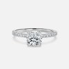14k white gold cushion diamond band ring