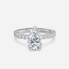 14k white gold pear hidden halo ring