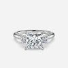14k white gold princess three stone ring