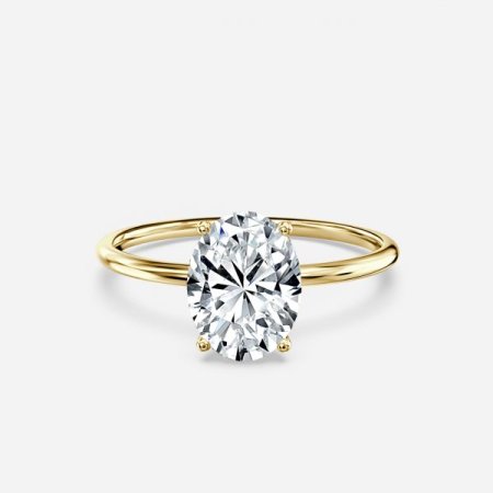 3.06ct Adaya Oval Solitaire Engagement Ring In 14K Yellow Gold (US Size: 7)