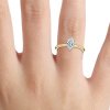 2.5 carat marquise cut diamond ring on finger