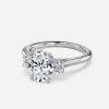 3 diamond oval wedding ring