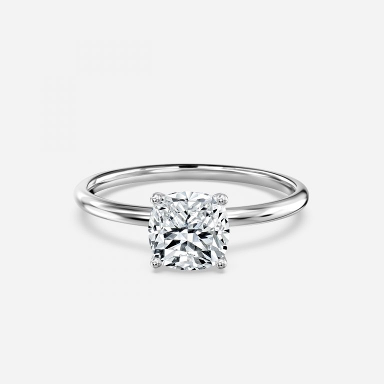 cushion cut diamond ring with solitaire