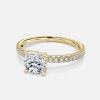 cushion engagement ring thin diamond band