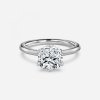 cushion solitaire white gold ring