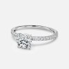 diamond band cushion cut engagement rings