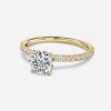 diamond band round shape engagement rings