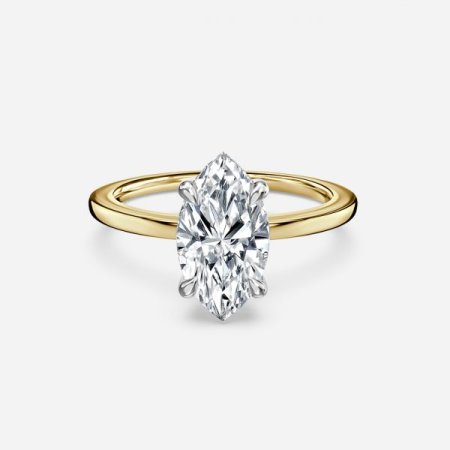 Vina Two Tone Marquise Hidden Halo Engagement Ring Vina Two Tone Marquise Hidden Halo Engagement Ring