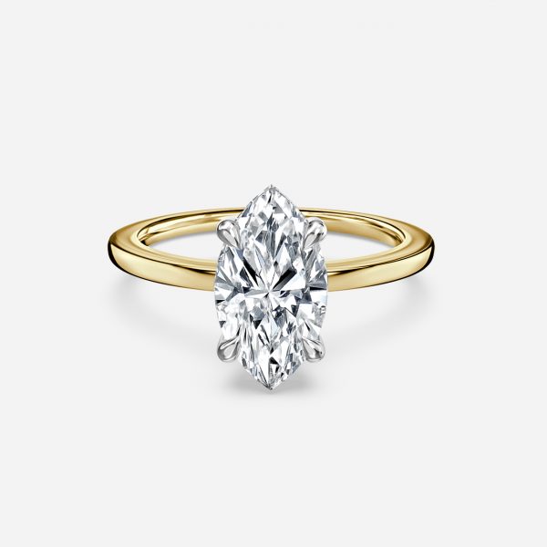 elongated marquise cut hidden halo ring