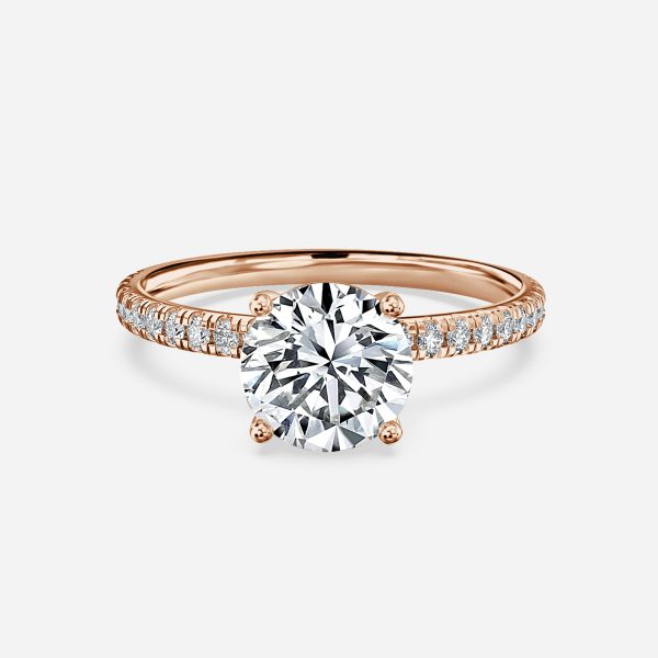 gold band round diamond ring