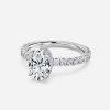 hidden halo oval cut engagement rings