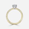 hidden halo oval engagement ring yellow gold