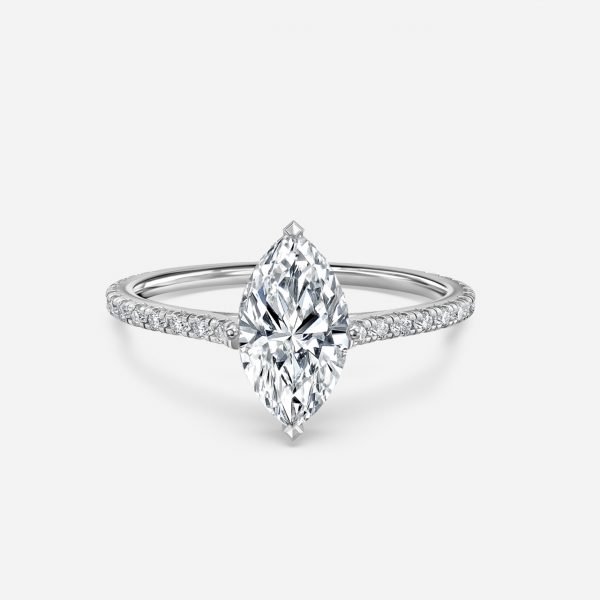 marquise solitaire hidden halo engagement ring
