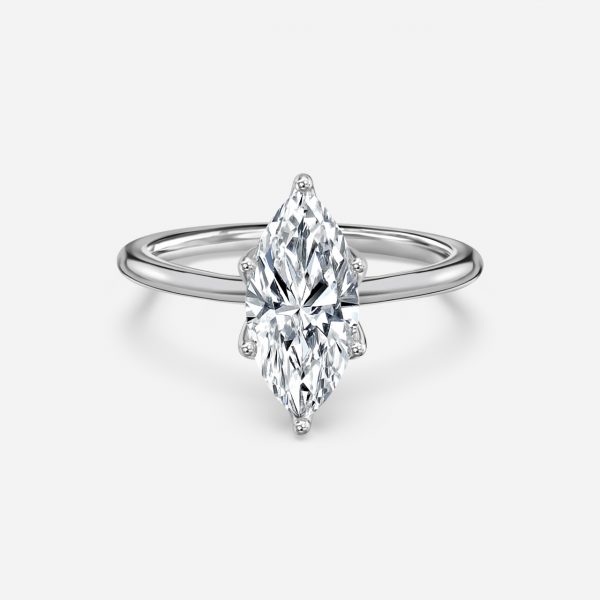 marquise solitaire white gold ring