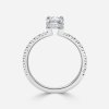 oval cut hidden halo wedding band white gold