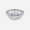 oval diamond three stone engagement ring for women
