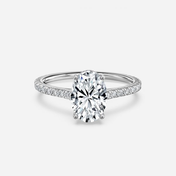 oval solitaire hidden halo engagement ring