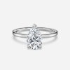 platinum solitaire pear ring