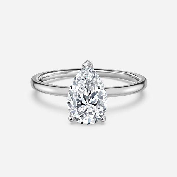 platinum solitaire pear ring