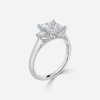 princess cut 2 carat diamond three stone ring