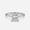 princess solitaire white gold ring