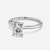 radiant cut engagement white gold ring