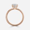 rose gold lab created heart diamond engagement ring