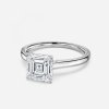 solitaire asscher cut white gold