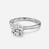 solitaire cushion engagement ring with wedding band