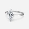 solitaire marquise cut white gold