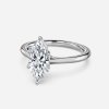 solitaire marquise engagement ring with wedding band