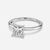 solitaire princess engagement ring with wedding band