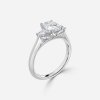 three stone oval diamond ring white gold