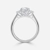 white stone round cut diamond engagement ring