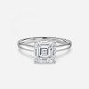 women asscher cut solitaire diamond ring