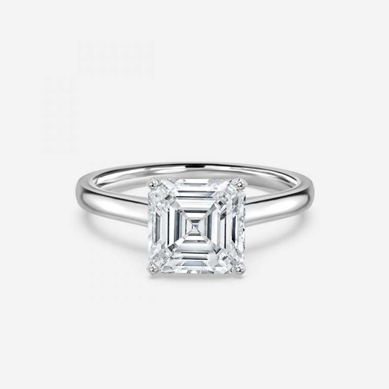 women asscher cut solitaire diamond ring