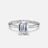 women emerald cut solitaire diamond ring