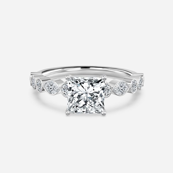 women pear cut solitaire diamond ring