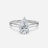 women pear cut solitaire diamond ring