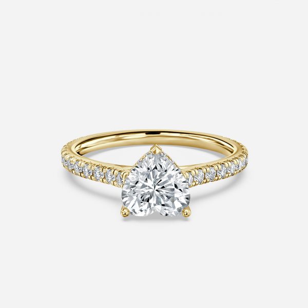 yellow gold heart engagement ring hidden halo